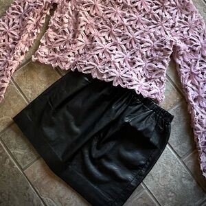 ⭐️BOGO FREE⭐️ ANTHROPOLOGIE Sparkle & Fade Faux Leather Skirt
